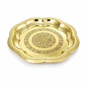Decorative Floral Brass Thali with Handcrafted Meenakari Design Traditional Puja Plate for Home <b>Mandir</b> Aarti Bhog Festive - Product Image 5