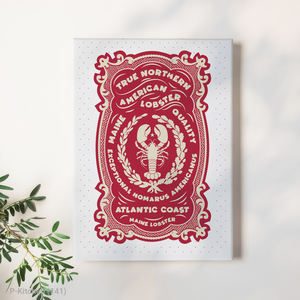 Impression sur toile pour cuisine, Décoration de bar à fruits de mer, Homard du Maine de qualité, Décoration murale moderne pour bar à boissons - Product Image 1