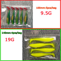 Leurre souple scintillant à queue de pagaie 100 mm en silicone/plastique pour la pêche à la truite en eau douce/eau salée (Drop Shot, Wacky Rig)