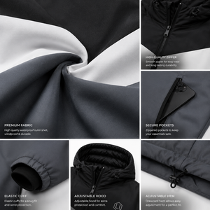 Men's Color Block Hooded Puffer Jacket Waterproof Windproof Winter Warm <b>Quilted</b> Outdoor Casual Coat OEM ODM Custom Logo - Product Image 5