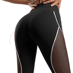 Leggings de Mujer de Alta Calidad con Nuevo Diseño, Spandex/Poliéster, Cintura Alta, Panel de Malla, Secado Rápido, Transpirables, en Oferta, Hechos en Pakistán - Product Image 3