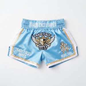 Pantalones Cortos de Boxeo y Muay Thai con Estampado Personalizado en la Parte Delantera, Elásticos, de Secado Rápido, Transpirables, 100% Poliéster, para Entrenamiento de Artes Marciales - Product Image 2