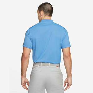 Chemise pour homme en tricot bleu ciel uni, à séchage rapide, manches courtes, coupe ajustée, pour le golf, le bureau, décontractée, avec tissu respirant - Product Image 2