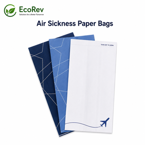 Air Sickness Bag <b>Biodegradable</b> Eco-Friendly Kraft <b>Paper</b> Twisted Handles Offset Printing Self Adhesive Seal Disposable Standard - Product Image 4