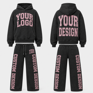 Ensemble de survêtement oversize pour femme, avec logo personnalisé, taille élastique et cordon de serrage, en molleton double face brossé, fabrication sur mesure - Product Image 4