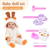 Poupée interactive Reborn Babeside Mia de 15 pouces, boit et se mouille, corps entièrement en vinyle, mini jouet souple pour filles