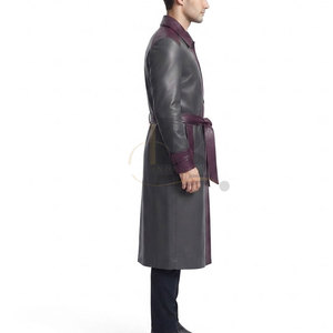 Top Selling <b>Waterproof</b> <b>Long</b> Leather Overcoat for <b>Men</b> Full Length Winter Outerwear Turn-down Collar Single Breasted Button - Product Image 4