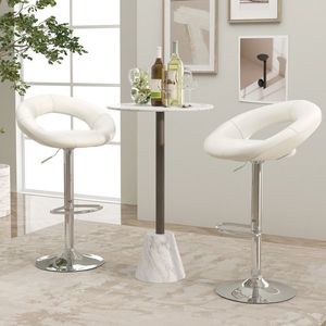 Set di 2 Sgabelli da Bar Moderni in Acciaio, Regolabili in Altezza con Schienale Cavo e Poggiapiedi per Cucina, Fattoria, Officina - Product Image 2