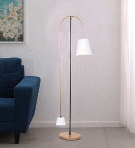 Lampe sur pied originale avec abat-jour en tissu blanc de luxe et base en métal, OEM ODM, faible MOQ, prix d'usine, vente en gros, approvisionnement en vrac - Product Image 3