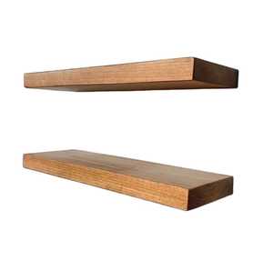 Natural Pine Wood Floating <b>Wall</b> <b>Shelf</b> Thick Heavy Duty Timber Bookshelf <b>Wall</b> <b>Mounted</b> Storage Display Rack for Kitchen Living Roo - Product Image 3