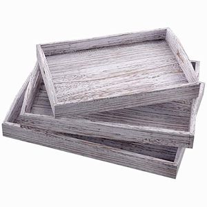 Plateau de service rectangulaire en bois poli et durable pour le petit-déjeuner, la salle à manger et la cuisine - Product Image 2