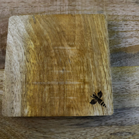 Ensemble de dessous-de-plat en bois de manguier naturel, logo personnalisé gravé, dessous-de-plat faits à la main, décoration de cuisine et de salle à manger