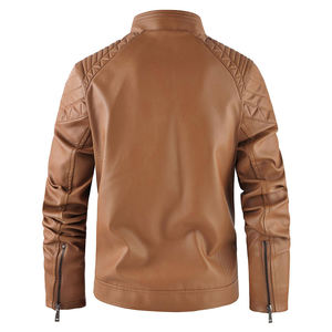 Chaquetas de Cuero para Hombre, Cuello Alto Delgado, Logotipo Frontal, Invierno, Alta Calidad, Transpirables, Fabricante de Pakistán - Product Image 3