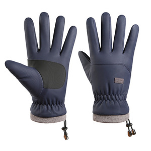 Gants d'hiver en cuir pour vélo, longueur poignet, thermiques, compatibles écran tactile, non doublés, décontractés, pour le cyclisme, les voyages, l'extérieur, l'usage quotidien, les fêtes - Product Image 5