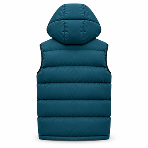 SOMBRERO SPORTS Chaleco Acolchado con Capucha para Hombre, Color Verde Azulado, Cortavientos, Sin Mangas, Chaqueta Acolchada de Invierno con Cierre Frontal, Estilo Casual - Product Image 2