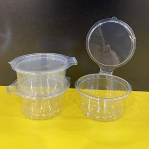 2026 New Design Disposable to Go Sauce Container PET Plastic Sauce Cups 2oz with Hinged Lid Restaurant Takeaway Best Price - Product Image 1