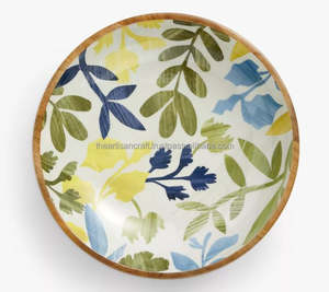 Tazón para Servir Ecológico de Madera Natural con Diseño Náutico para Ensaladas y Frutas, Hecho a Mano por ARTISAN CRAFT, Recuerdo - Product Image 3