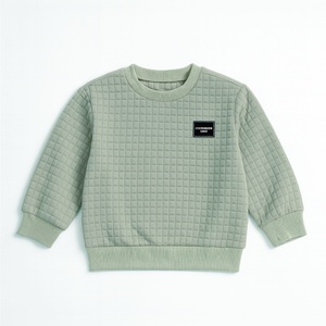 เสื้อสเวตเตอร์ผ้าฟลีซถักแขนยาวสำหรับเด็กผู้ชายเสื้อสเวตเตอร์ถักคอลูกเรือแบบลำลองสำหรับฤดูหนาวสไตล์ใหม่ - Product Image 2