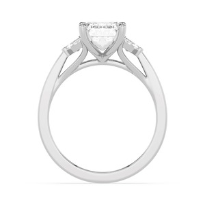 Hermoso Anillo de Compromiso de Oro Rosa de 10K con Diamante Cultivado en Laboratorio, Corte Cadillac y Esmeralda, 2.42 CTW, Joyería Nupcial - Product Image 4