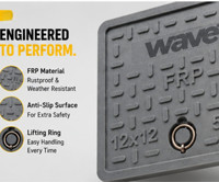 Tapa de alcantarilla cuadrada de FRP Wave 12x12, clasificación de carga 5-T, color personalizado, seguridad vial