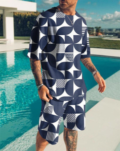 Nouveaux ensembles décontractés d'été pour hommes, tenues de couple, style vintage, t-shirts hip-hop + shorts, ensemble de survêtement pour homme, imprimé 3D - Product Image 5