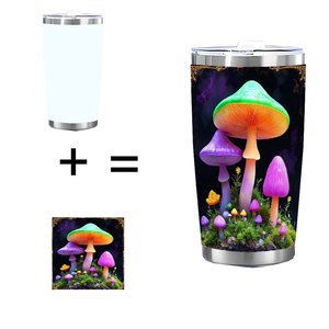 Stainless Steel Tumbler 20oz Double Wall <b>Insulated</b> Custom Design Mushroom Print Travel <b>Mug</b> - Product Image 1