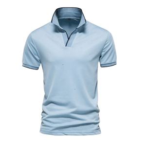 Nuevo Polo de negocios de verano para hombre con diseño bordado, cuello de color liso, estilo casual y de moda precio barato - Product Image 4