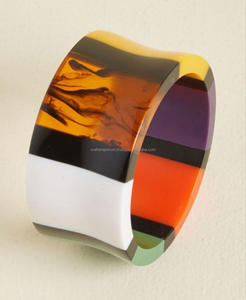 Bracelet jonc ange en résine fait main élégant à la mode avec motif floral bijoux classiques pour femmes - Product Image 1