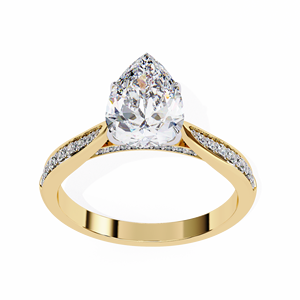 Bague de fiançailles solitaire en diamant de laboratoire certifié taille princesse |   Bijoux fins en or rose 10 carats |   Cadeau de luxe certifié IGI pour - Product Image 3