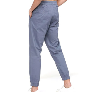 Men's Blue Cotton Joggers <b>Elastic</b> <b>Waist</b> Drawstring Closure Casual Pants Lightweight Breathable Side Pockets Oxford Fabric - Product Image 2