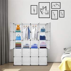 20-Storage DIY Modular Bookcase Closet System Cabinet Translucent Design Cube Storage Bins for Clothes <b>Plastic</b> Cubby <b>Shelving</b> - Product Image 6
