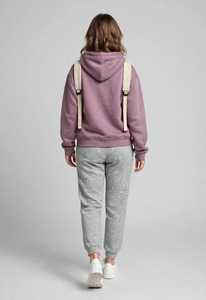 <b>Women's</b> <b>Purple</b> Hooded Sweatshirt and Grey Jogger Pants Set Casual <b>Tracksuit</b> - Product Image 3