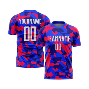 เสื้อฟุตบอลแบบกำหนดเอง เสื้อฟุตบอลแขนสั้น ระบายอากาศ แห้งเร็ว ชุดกีฬาสำหรับสโมสร ทีมฝึกซ้อม - Product Image 1