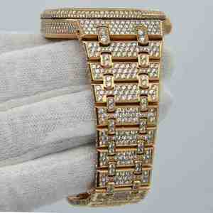 Reloj de Lujo para Hombre con Esfera Dorada, Movimiento Automático, Diamantes VVS y Moissanita, en Oferta - Product Image 4