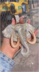 Pendentif Hip Hop Ice Out Éléphant Diamant Personnalisable Rapper Entièrement Sertie Bijoux Hip Hop Moissanite Dessin Animé Argent Sterling 925 - Product Image 3