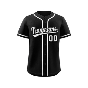Custom Digital Print Solid Front <b>Baseball</b> Jersey High Quality Polyester/Cotton Quick Dry with Custom Team Name Wholesale Rate - Product Image 3
