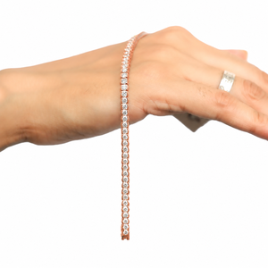 Wholesale DEF Color VS VVS Clarity 10K 14K 18K <b>Solid</b> <b>Gold</b> Round Cut Lab Grown Diamond Tennis Wedding Bracelet IGI Certificate - Product Image 6