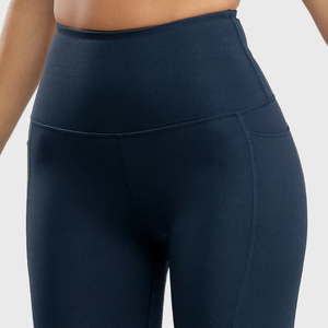 Conjunto de Yoga de 2 Piezas para Mujer, de Alta Calidad, Sólido, Sin Costuras, Transpirable, para Gimnasio, Cómodo, de Spandex/Poliéster - Product Image 5