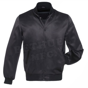 College Blank Embroidery Polyester Bulk Wholesale Custom <b>Mens</b> Winter High Street <b>Varsity</b> Baseball <b>Bomber</b> Satin <b>Jacket</b> - Product Image 3