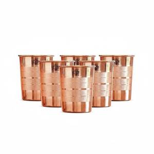 Copper drinking <b>cups</b> stylish tableware ayurvedic hydration eco friendly <b>reusable</b> durable for modern kitchen home use - Product Image 1
