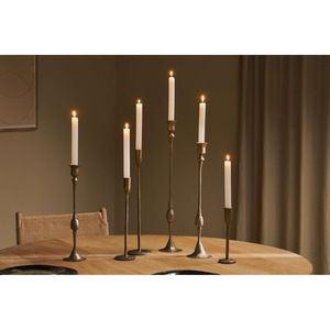 Modern Brass Candle Stand Set with <b>Glass</b> Shades for Home Decoration Wedding Use Heat Resistant Metal Holder - Product Image 3
