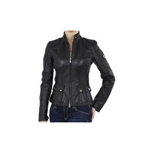 Veste en cuir d'agneau en gros, couleur écru / Veste de motard en cuir véritable de qualité supérieure, blanc cassé / Veste de motard en cuir beige pour femme 2023 - Product Image 4