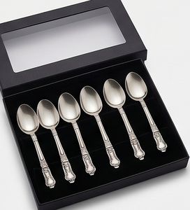 Cuillères à dîner classiques plaquées argent, en acier inoxydable, manche long, finition miroir, compatibles lave-vaisselle, ensemble de couverts de mariage - Product Image 6
