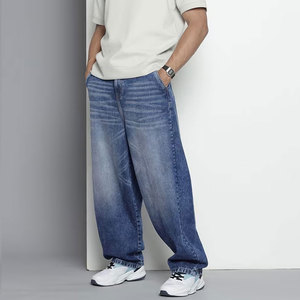 Pantalones Cargo de Hombre Azul Oscuro, Corte Recto, Estilo Casual, Cintura Media, Cierre de Botones, Múltiples Bolsillos, Material de Algodón, para Primavera - Product Image 1