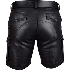 Shorts en cuir véritable pour homme, taille mi-haute, personnalisables, respirants, séchage rapide, écologiques, style urbain - Product Image 2