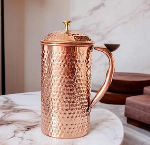 Ensemble de carafes en cuivre pour tournage publicitaire, accessoire de style, service d'eau, ensemble métallique avec verres, durable, réutilisable, vaisselle de cuisine et de salle à manger - Product Image 4