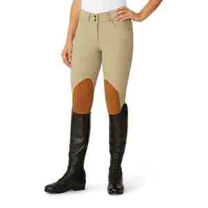 2026 Pantalon d'équitation pour femme taille haute longueur intégrale avec protections aux genoux, fermeture boutonnée, couleur unie - Product Image 1