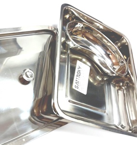 Plateaux médicaux réutilisables en acier inoxydable, 300mm, sans rouille, à instruments avec couvercle, ensemble de 2 - Product Image 5