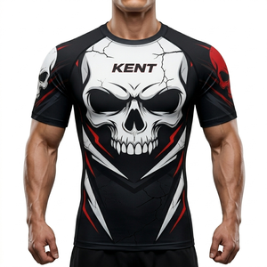 เสื้อรัดรูปลายพิมพ์ลายหัวกะโหลกขายดี น้ำหนักเบา ซับเหงื่อ แห้งเร็ว ยืดได้สี่ทิศทาง ผลิตจากโพลีเอสเตอร์ - Product Image 2