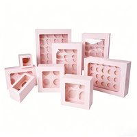 Boîtes à cupcakes gourmandes en carton personnalisables pour emporter, 12 ou 24 trous, emballage pour muffins/tartes aux œufs, boîtes brunes